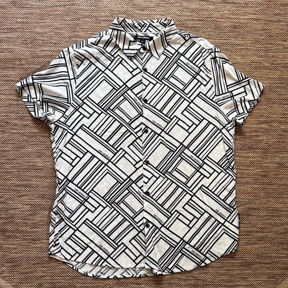 Karl Lagerfeld Monochrome Button Up Shirt